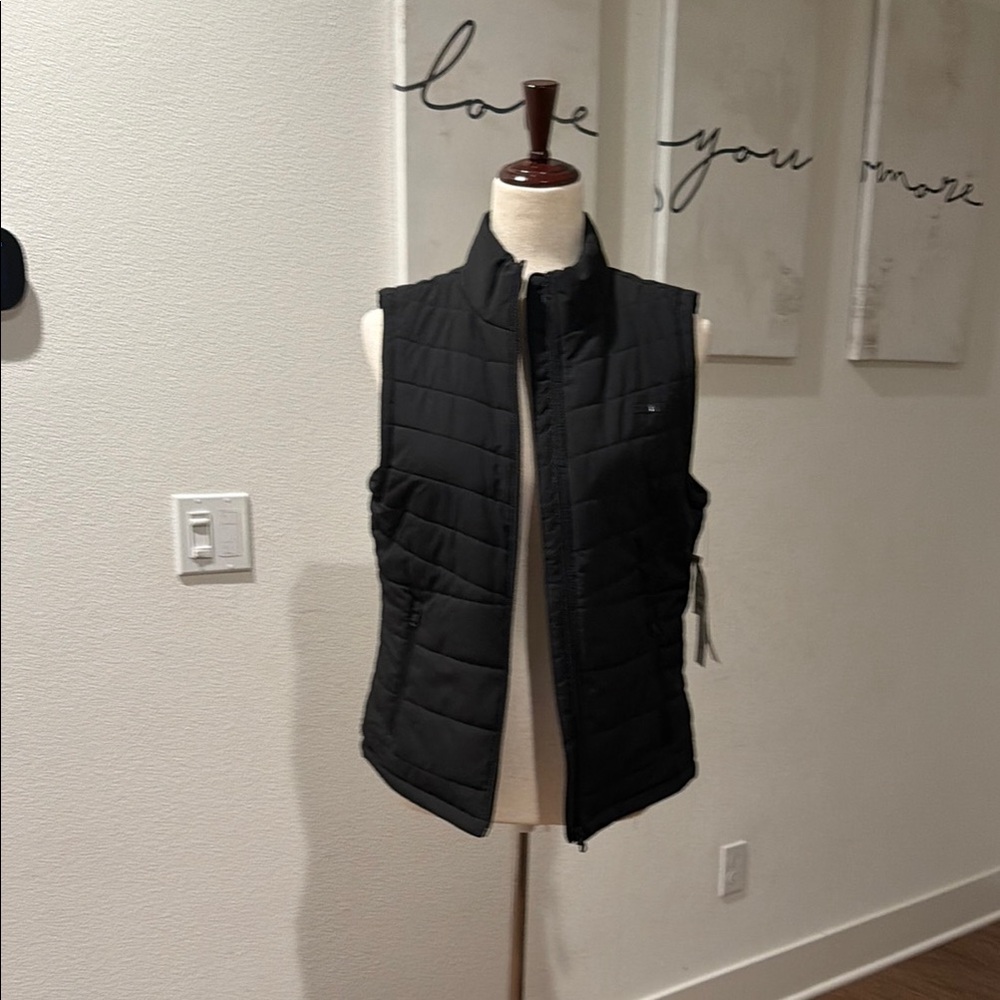 DKNY Black Quilted Puffer Vest